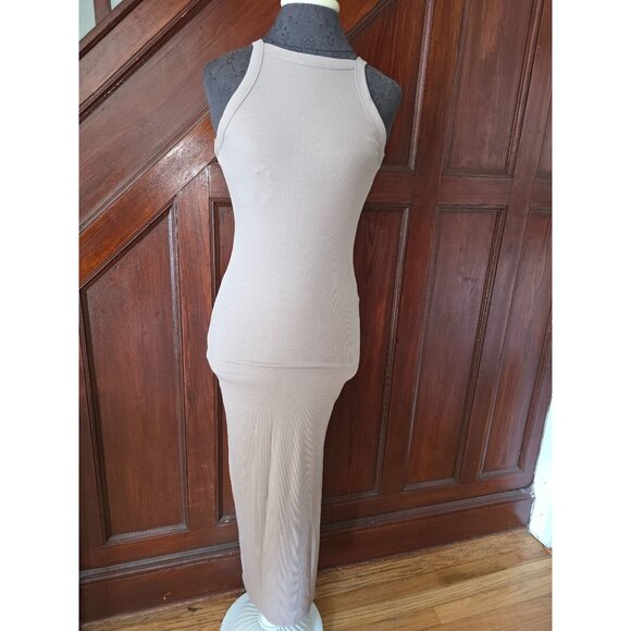 Pink Rose Portobella Ribbed Maxi Dress S Sleeveless Brown NWt - Picture 1 of 7